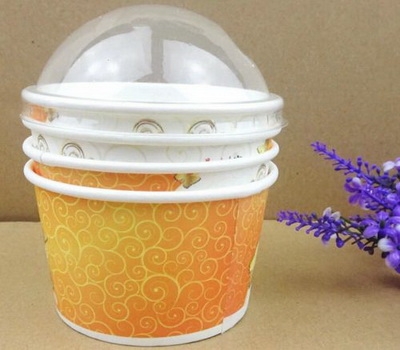 Paper cake cup with clear plastic cover PA-001