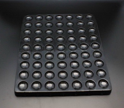 Black plastic PET blister tray for macaron packaging MC-009
