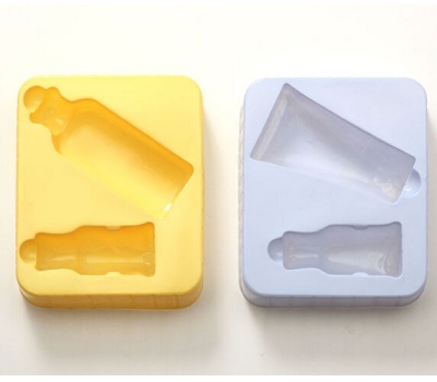 Plastic flocking packaging blister tray for 2 in 1 set FP-007