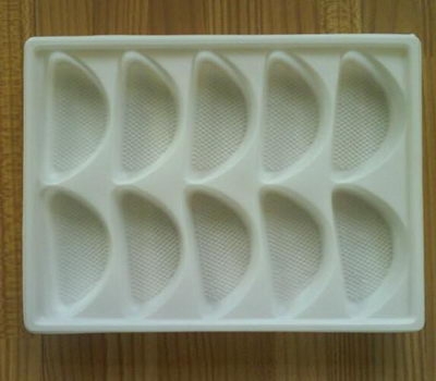 White plastic medicine blister packaging inner tray with 10 holders MP-010