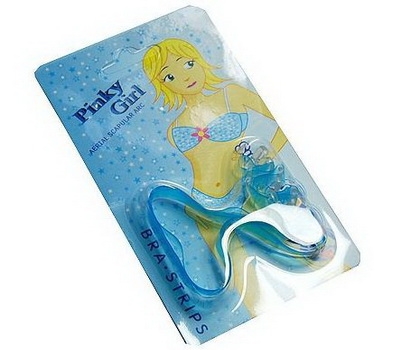 Transparent plastic blister card for bra strips OP-008