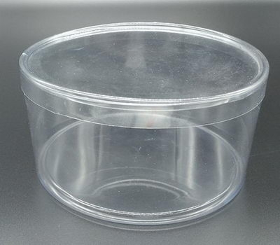 Clear plastic barrel box for packing with lid PL-012