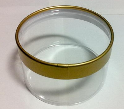 Transparent plastic cylinder container with lid PL-016