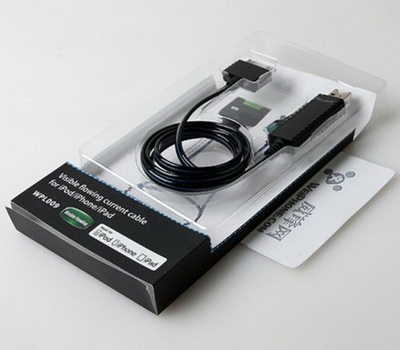 Clear plastic blister card packing for iPhone cable ED-016