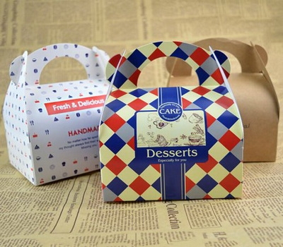 Paper packaging for small cake with handle taking PA-013