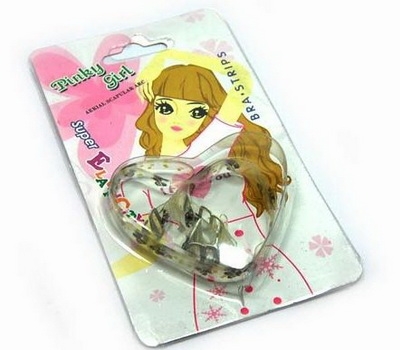 Plastic blister card packaging for clear bra strips OP-012