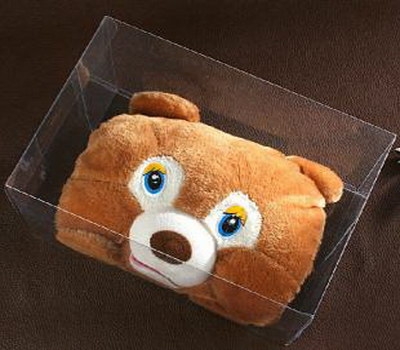 Transparent plastic folding box packing for plush toys PB-028