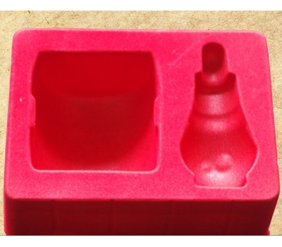 Red plastic blister tray flocking packaging FP-017