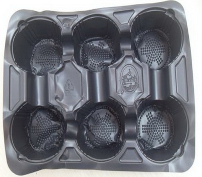 Black plastic insert electronic tray packaging ED-019