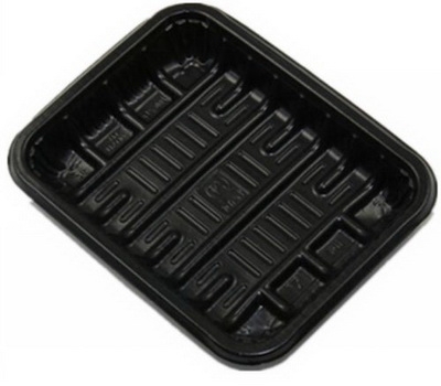Black plastic blister fruit packaging tray FD-035