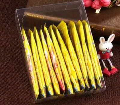 Transparent plastic folding packaging box for tea bag PB-012