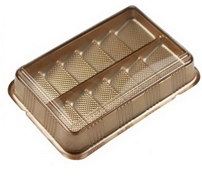 Plastic blister holder for cake with tray and cover FD-016