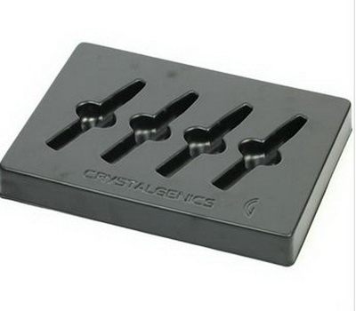 Black plastic medicine blister packaging inner tray with 4 holders MP-011