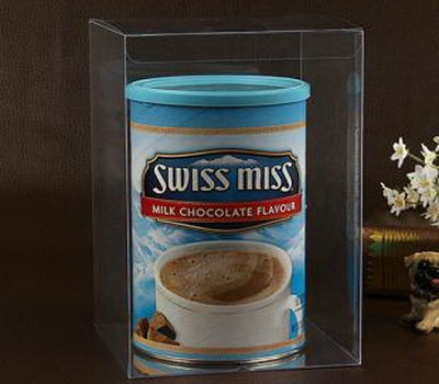Transparent plastic packaging box for coffee tin PB-017