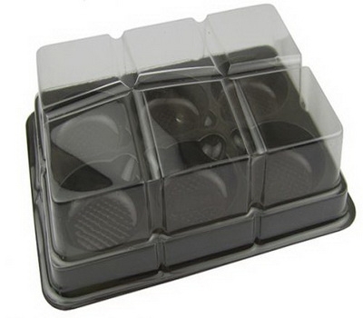 Black tray and clear cover for cake or cookie packaging FD-023